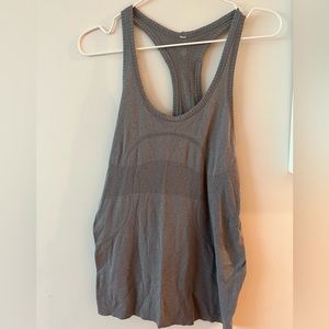 Lululemon running / workout gray tank top size 10